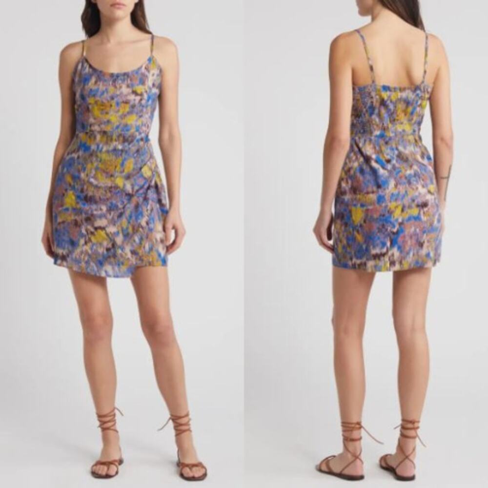 NEW Cleobella Janelle Organic Cotton Voile Mini Dress Azucar Print Size Large